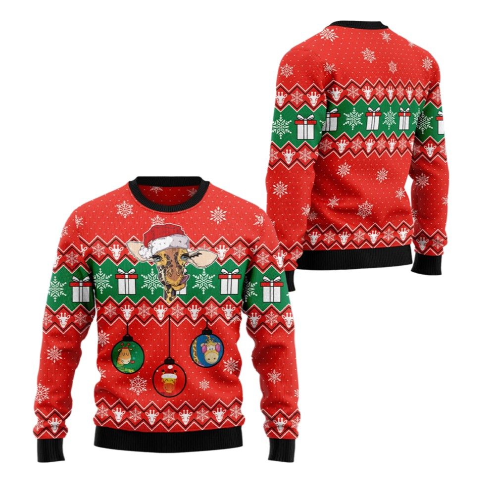 2026 Christmas Dachshund Ugly Lovely Giraffe Sweater - Moonbestprint