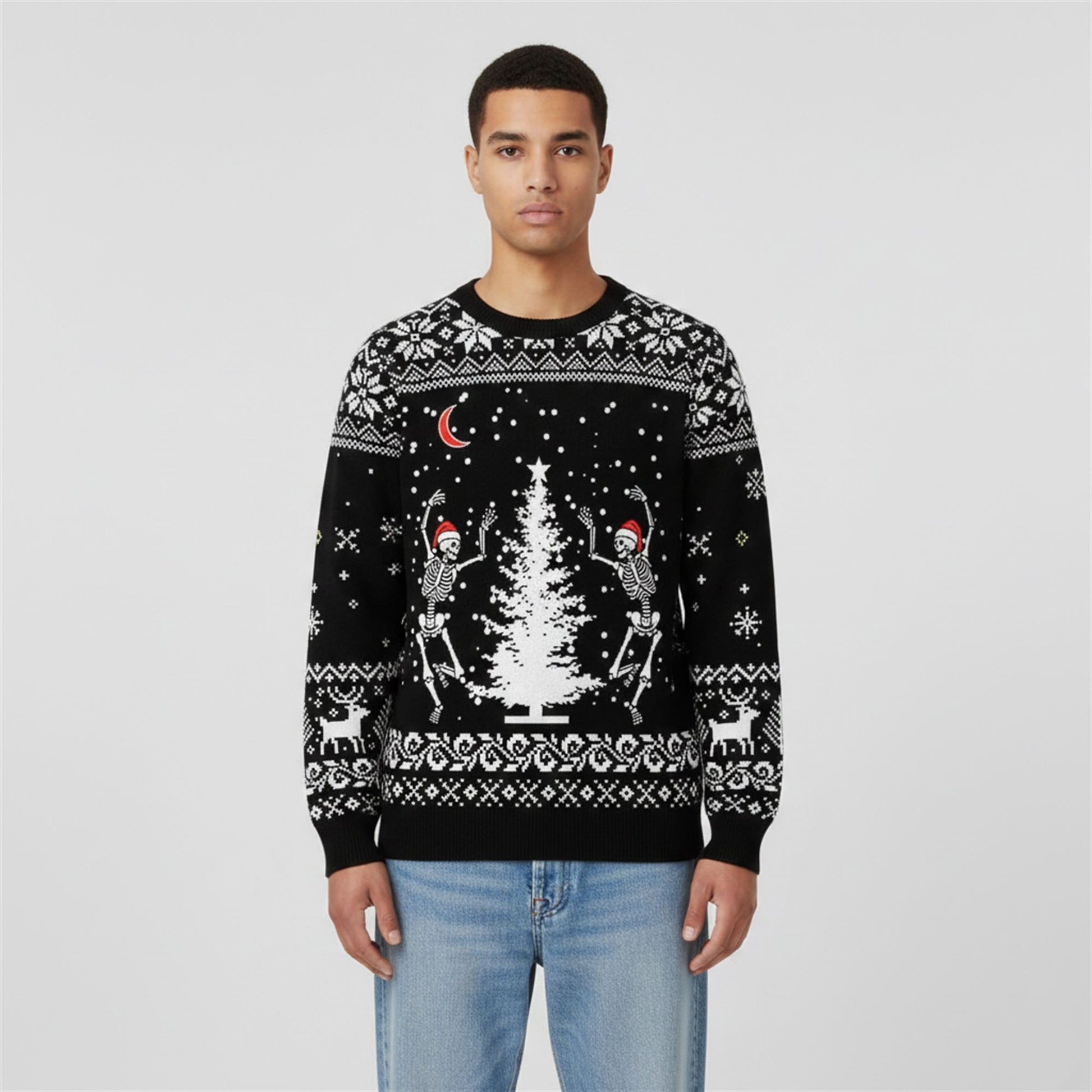2026 Christmas Dancing Skeleton Ugly Sweater - Moonbestprint