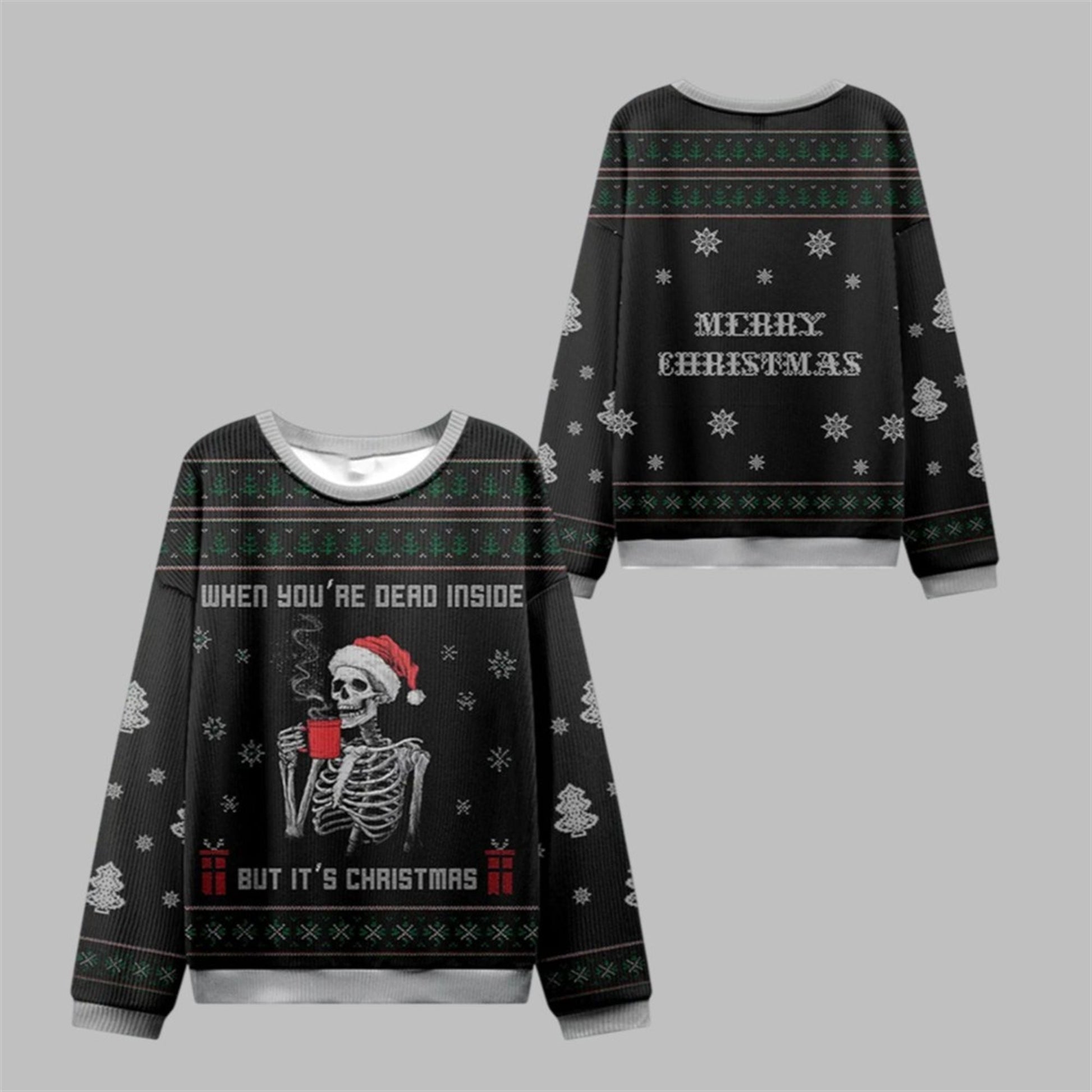 2026 Christmas Dead Inside Festive Outside Ugly Sweater - Moonbestprint