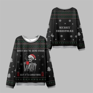 2026 Christmas Dead Inside Festive Outside Ugly Sweater - Moonbestprint