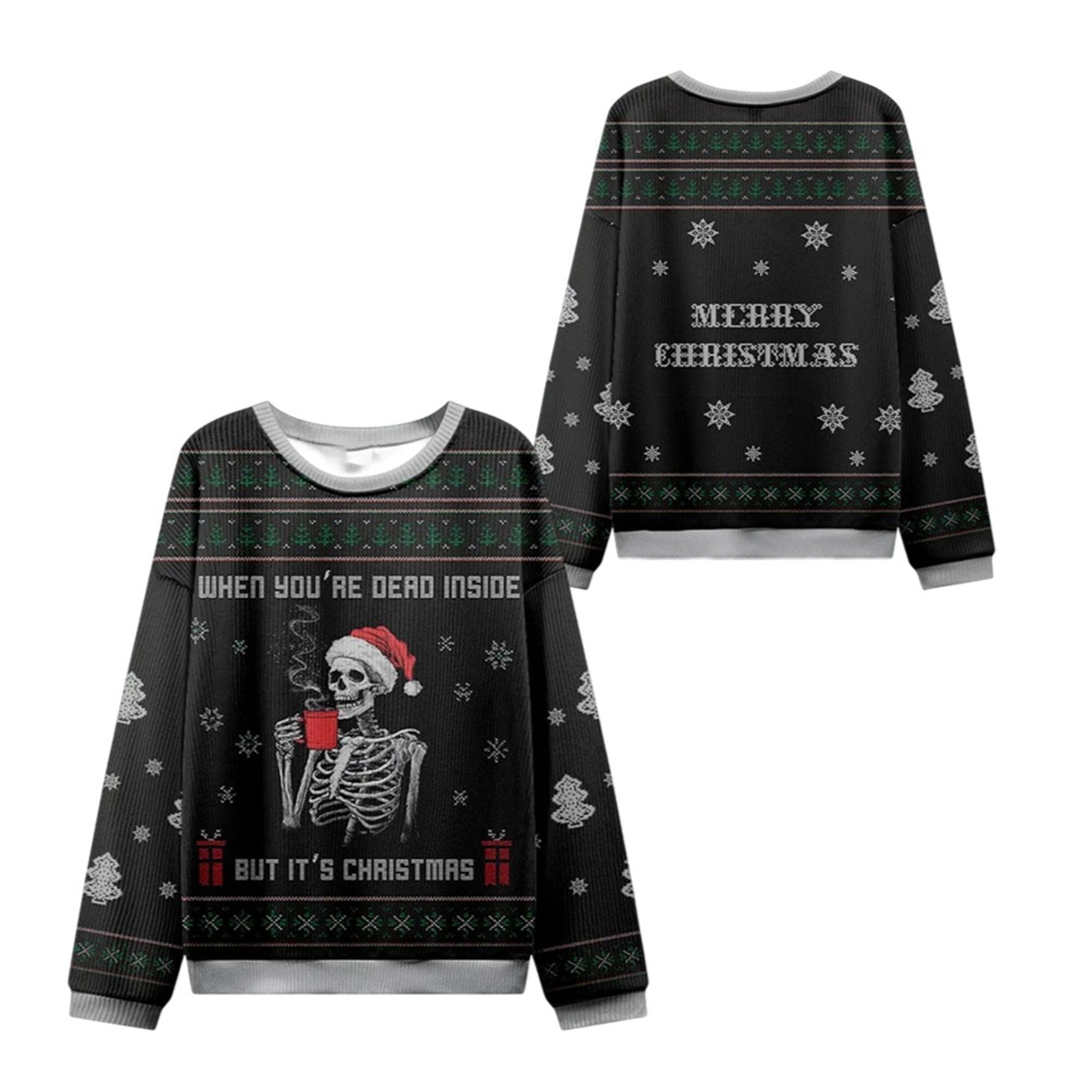 2026 Christmas Dead Inside Festive Outside Ugly Sweater - Moonbestprint