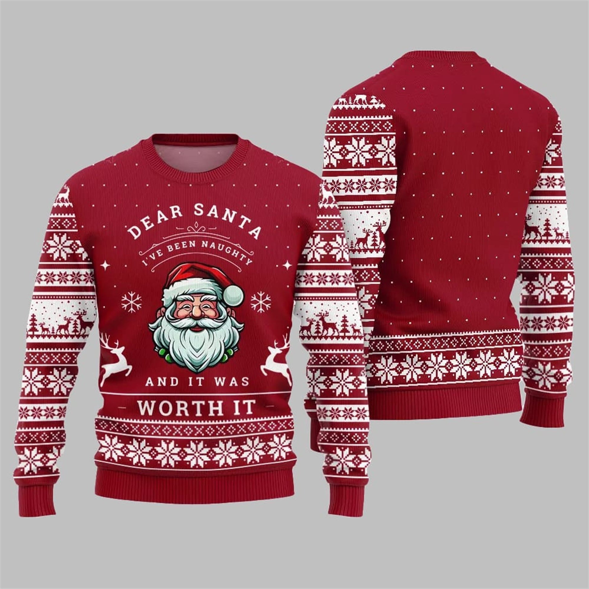 2026 Christmas Dear Santa Worth It Ugly Sweater - Moonbestprint