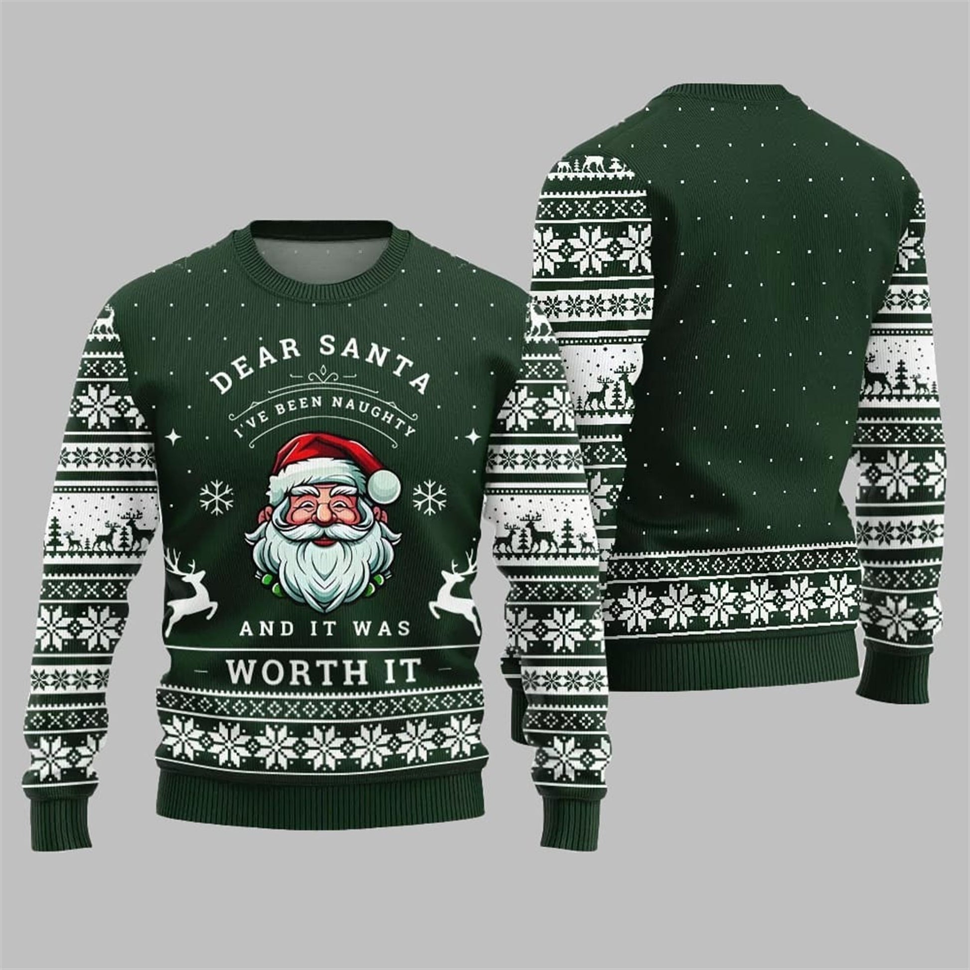 2026 Christmas Dear Santa Worth It Ugly Sweater - Moonbestprint