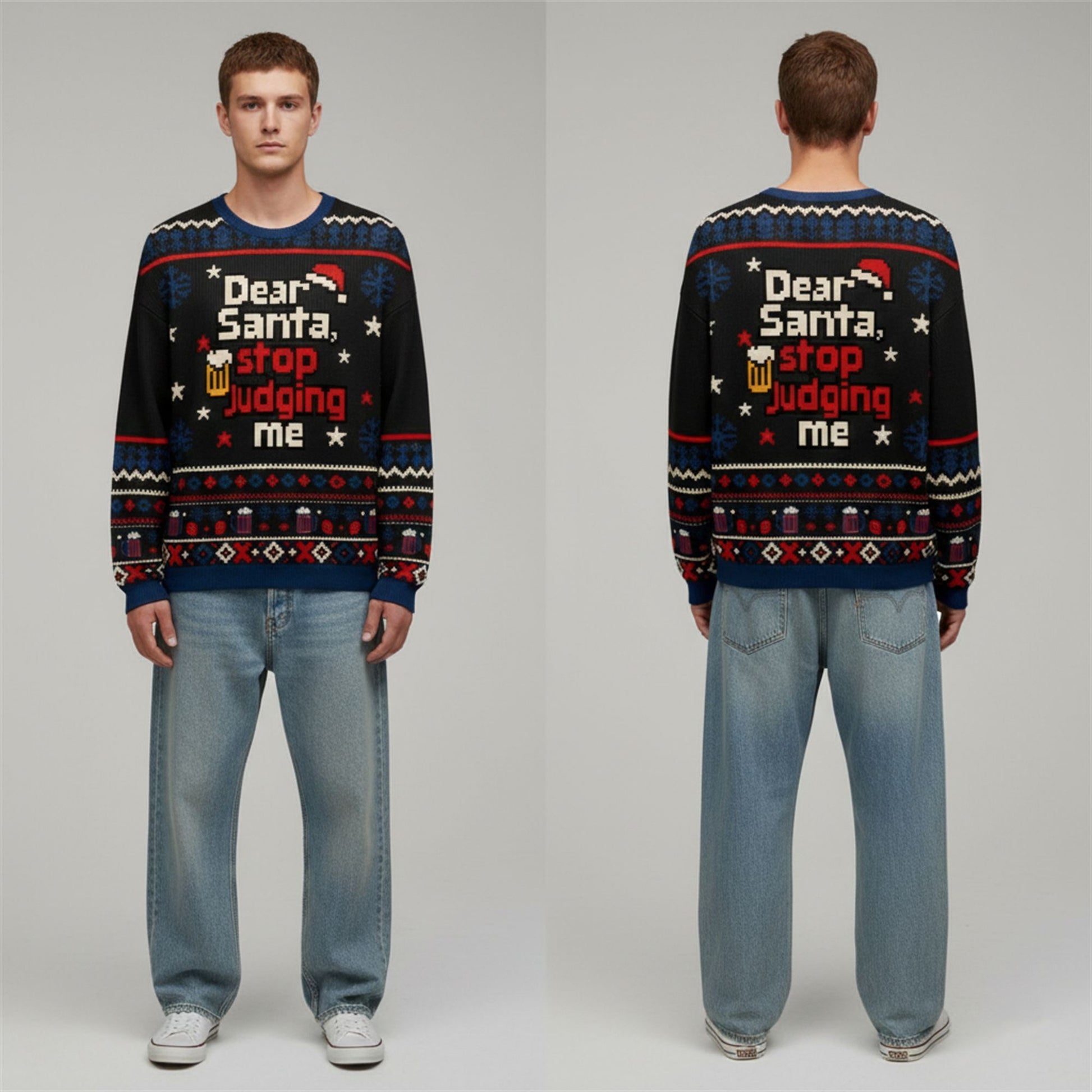 2026 Christmas Dear Santa Stop Judging Me Ugly Sweater - Moonbestprint