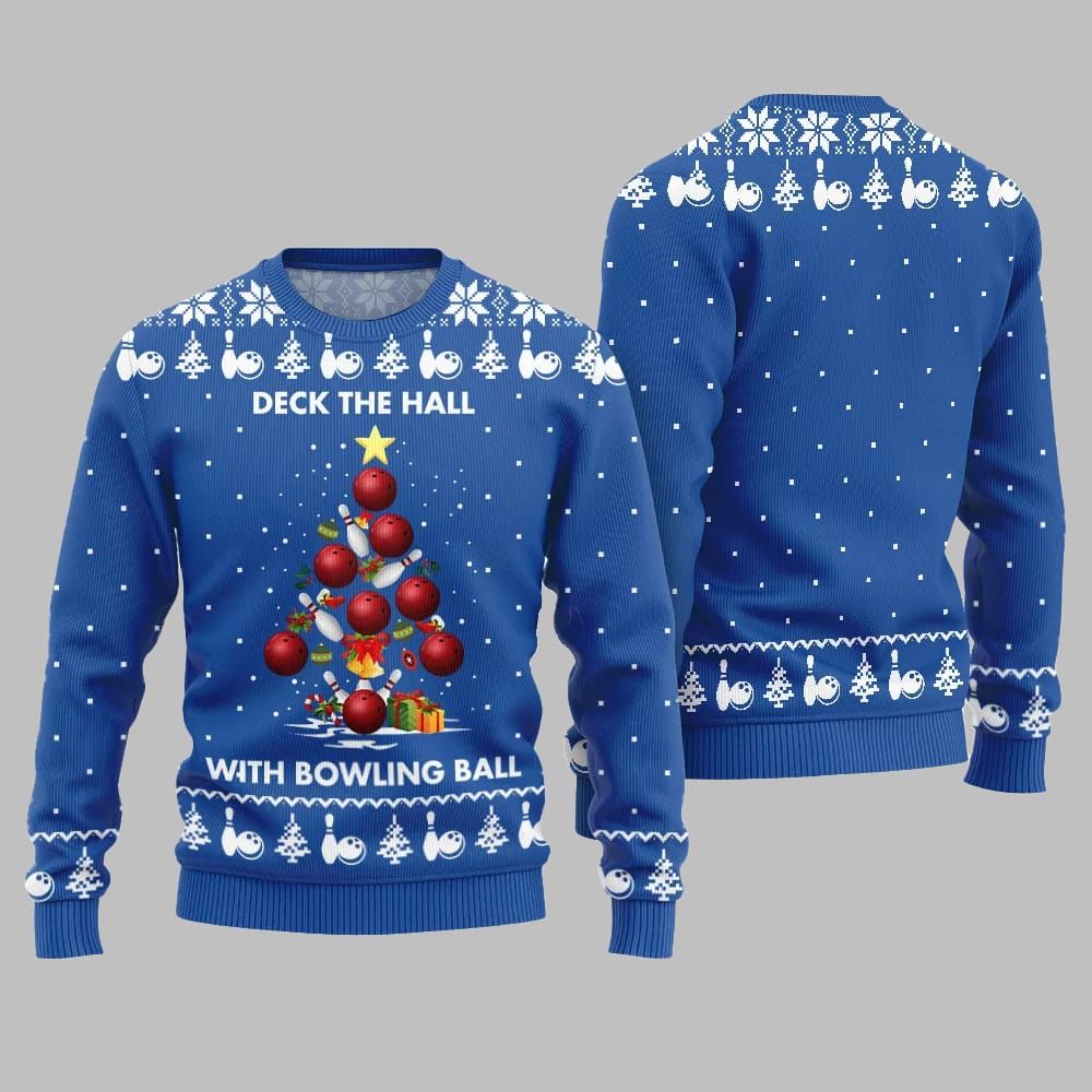 2026 Christmas Deck The Hall With Bowling Ball Xmas Sweater - Moonbestprint