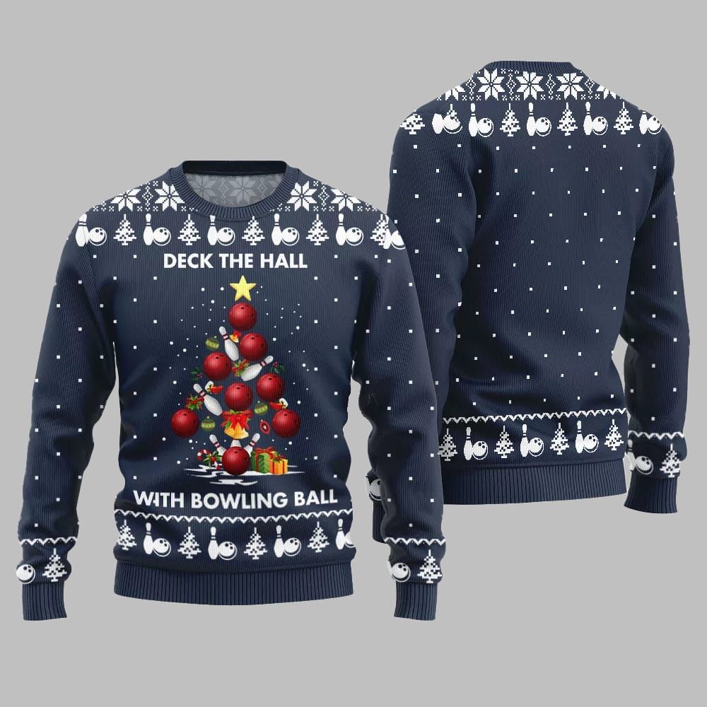 2026 Christmas Deck The Hall With Bowling Ball Xmas Sweater - Moonbestprint