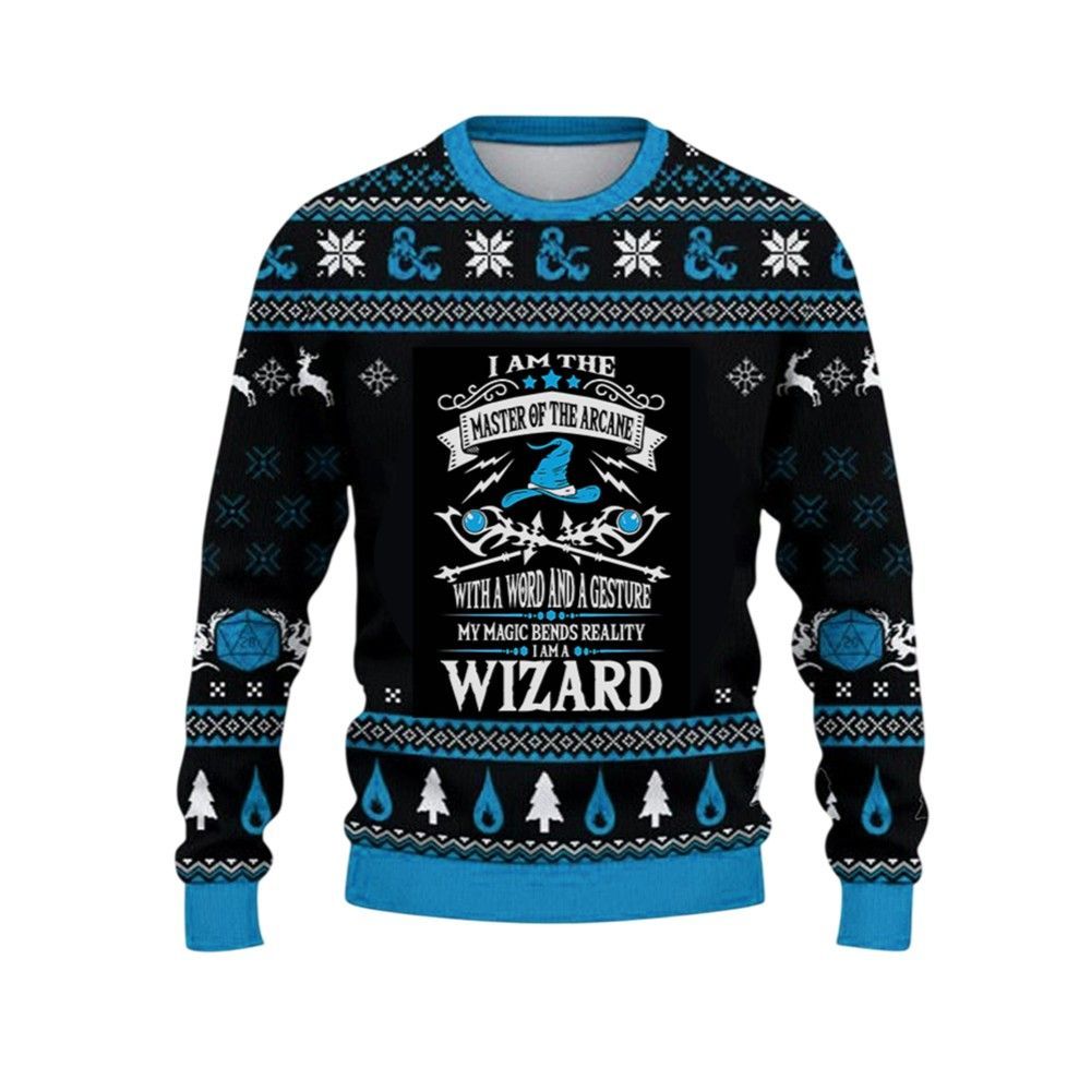 2026 Christmas DnD I Am The Master Of The Arcane Ugly Sweater - Moonbestprint