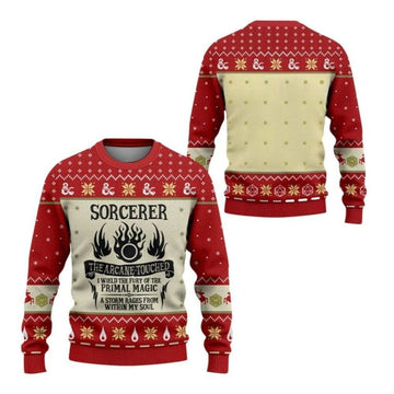 2025 Christmas DnD Sorcerer The Arcane Touched Ugly Sweater – Moonbestprint