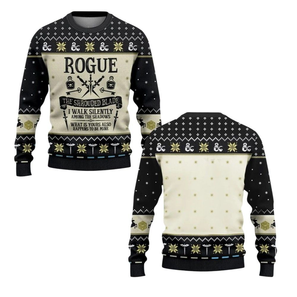 2026 Christmas Dnd Rogue The Shrouded Blade Ugly Sweater - Moonbestprint