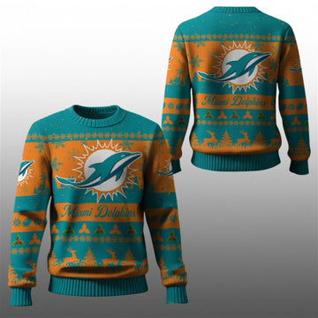 2026 Christmas Dolphins Festive Reindeer Tree Ugly Sweater - Moonbestprint