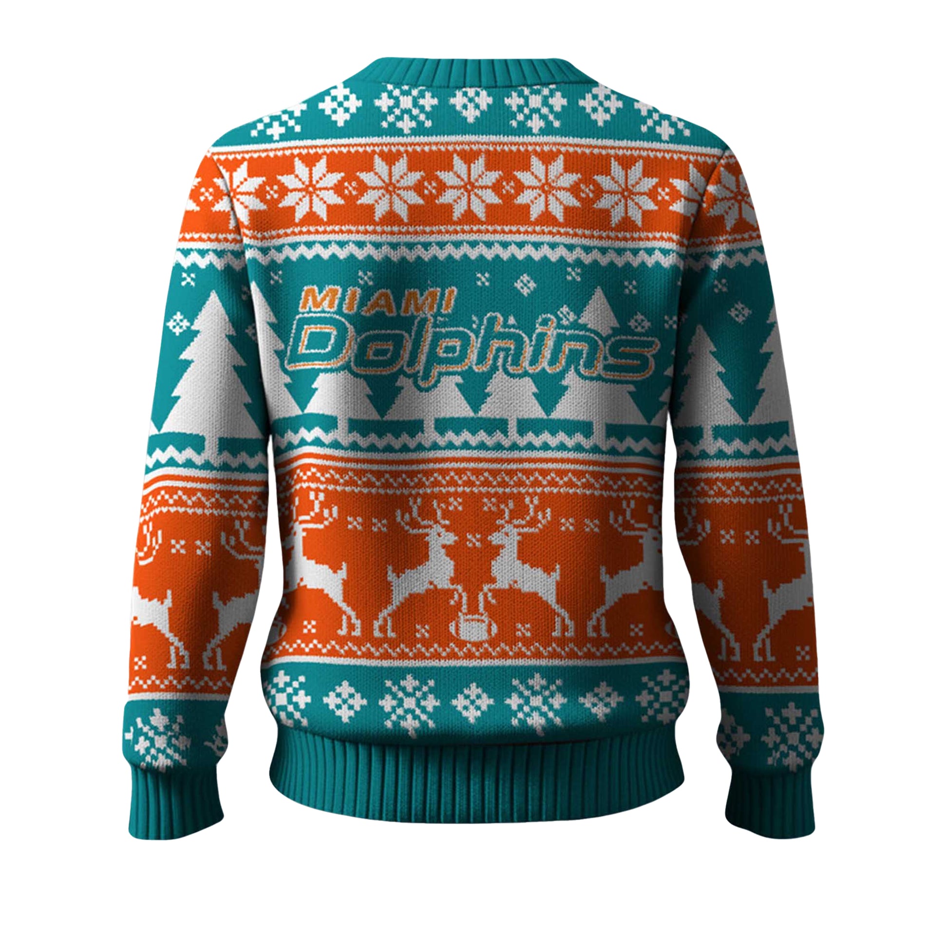 2025 Christmas Dolphins Reindeer Football Ugly Sweater – Moonbestprint
