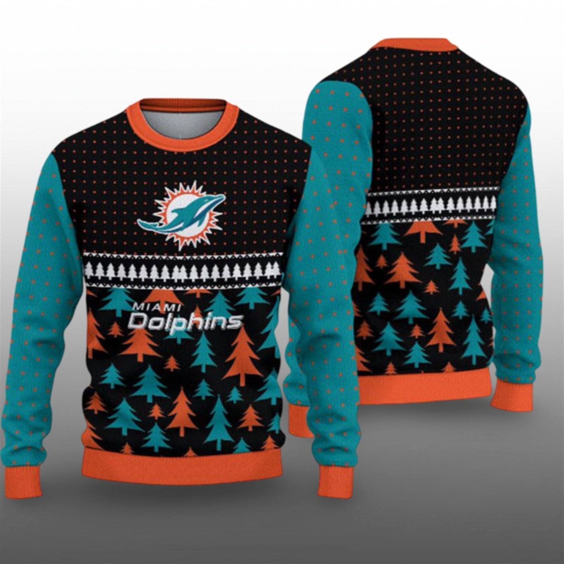 2026 Christmas Dolphins Ugly Sweater - Moonbestprint