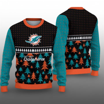 2026 Christmas Dolphins Ugly Sweater - Moonbestprint