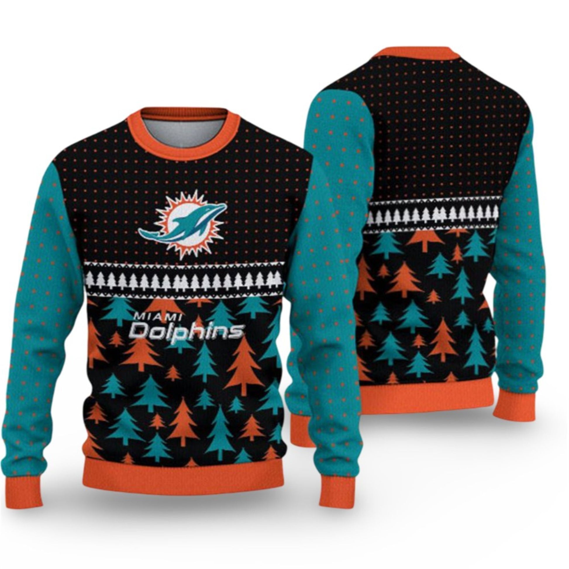 2026 Christmas Dolphins Ugly Sweater - Moonbestprint