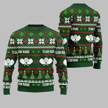 2026 Christmas Dominate The Dink Custom Team Name Pickleball Ugly Christmas Sweater - Moonbestprint