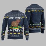 2025 Christmas Dont Worry Be Capy Ugly Christmas Sweate Navy – Moonbestprint