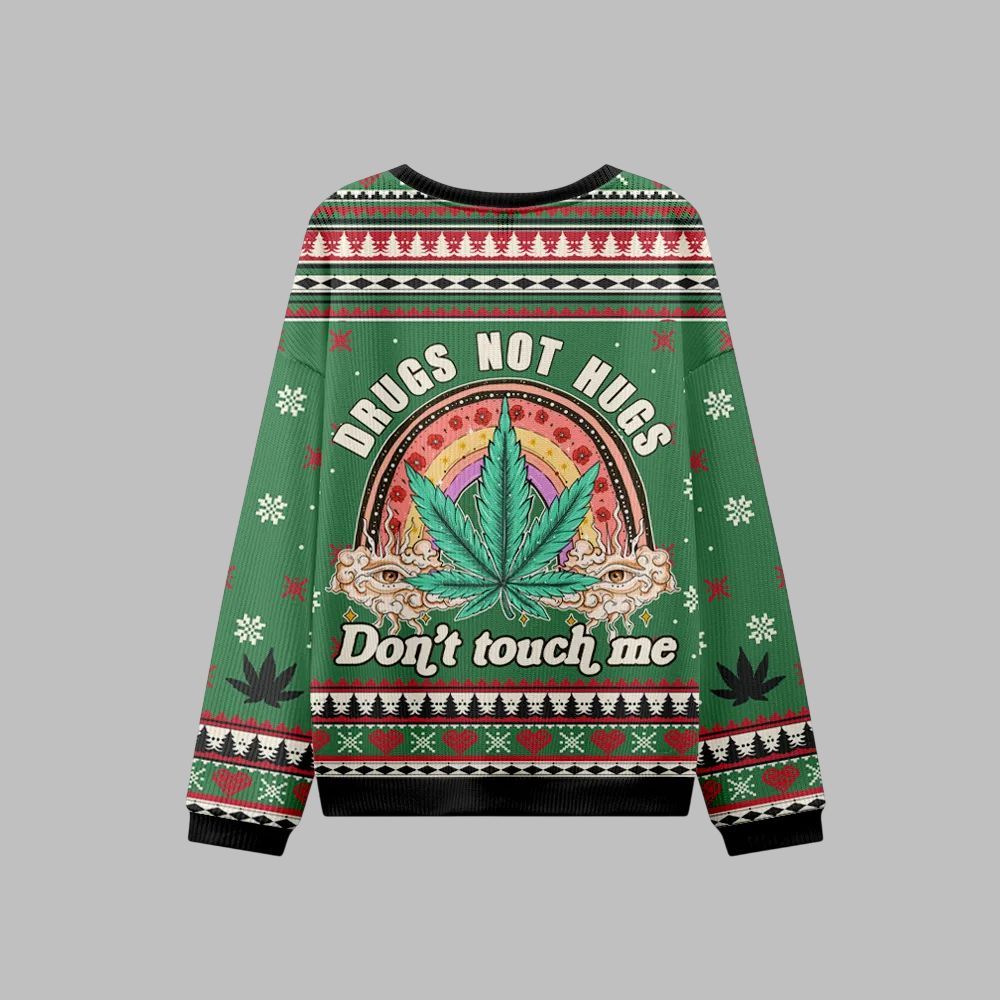 2026 Christmas Drugs Not Hugs Don't Touch Me Ugly Christmas Sweater - Moonbestprint