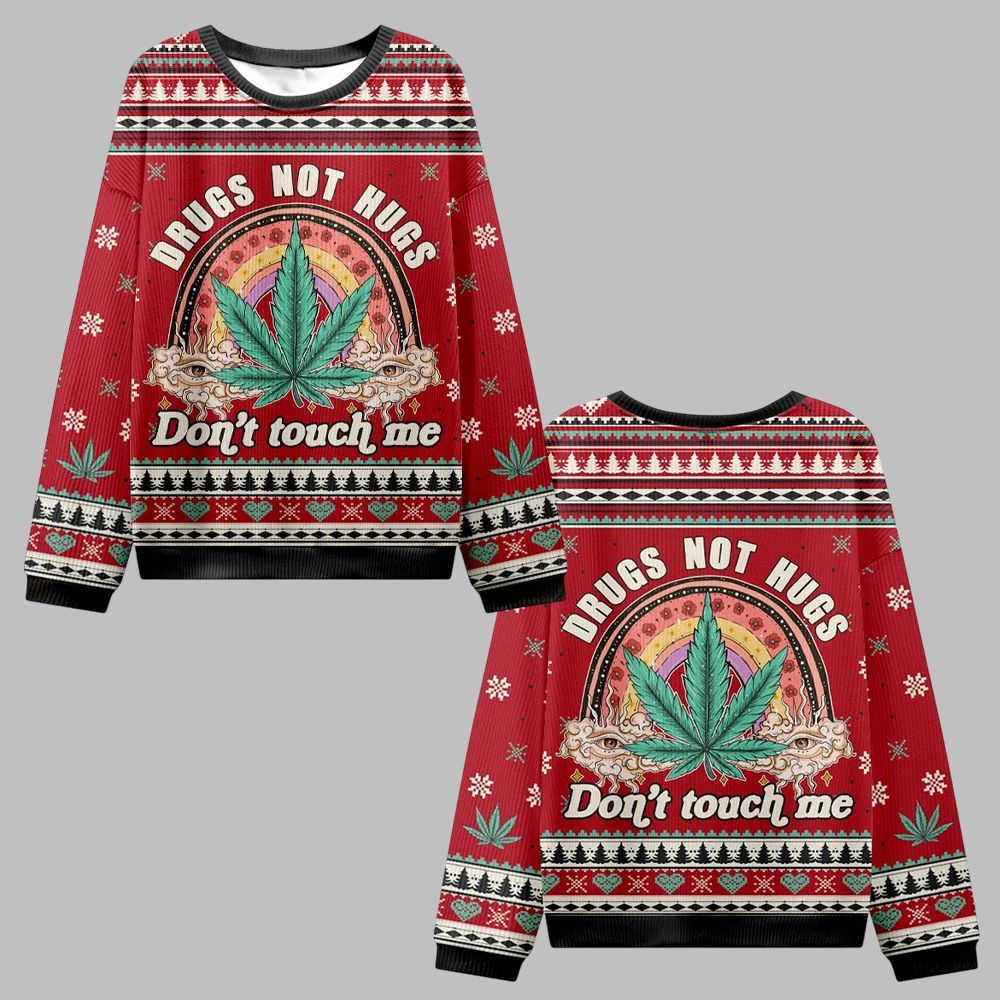 2026 Christmas Drugs Not Hugs Ugly Christmas Sweater - Moonbestprint