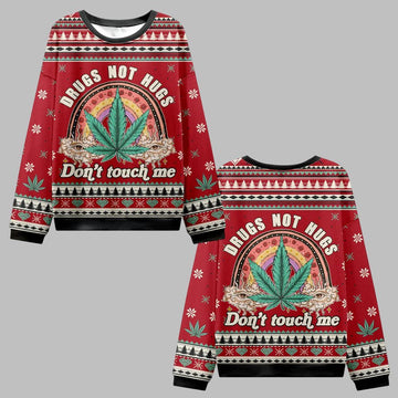 2026 Christmas Drugs Not Hugs Ugly Christmas Sweater - Moonbestprint
