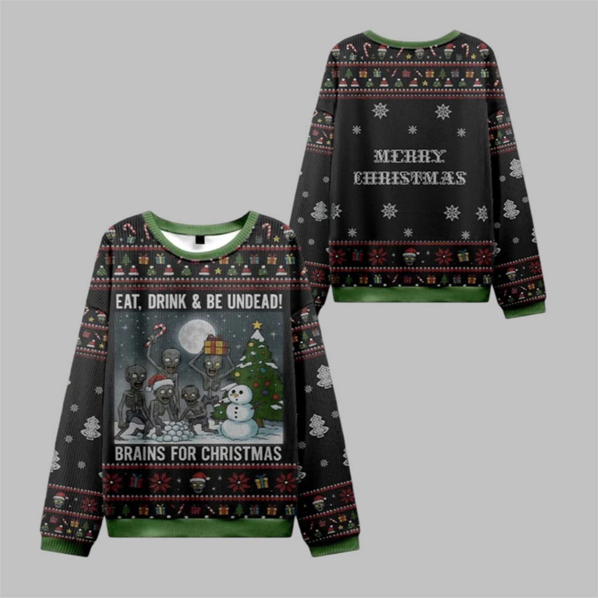 2026 Christmas Eat Drink Be Undead Ugly Sweater - Moonbestprint