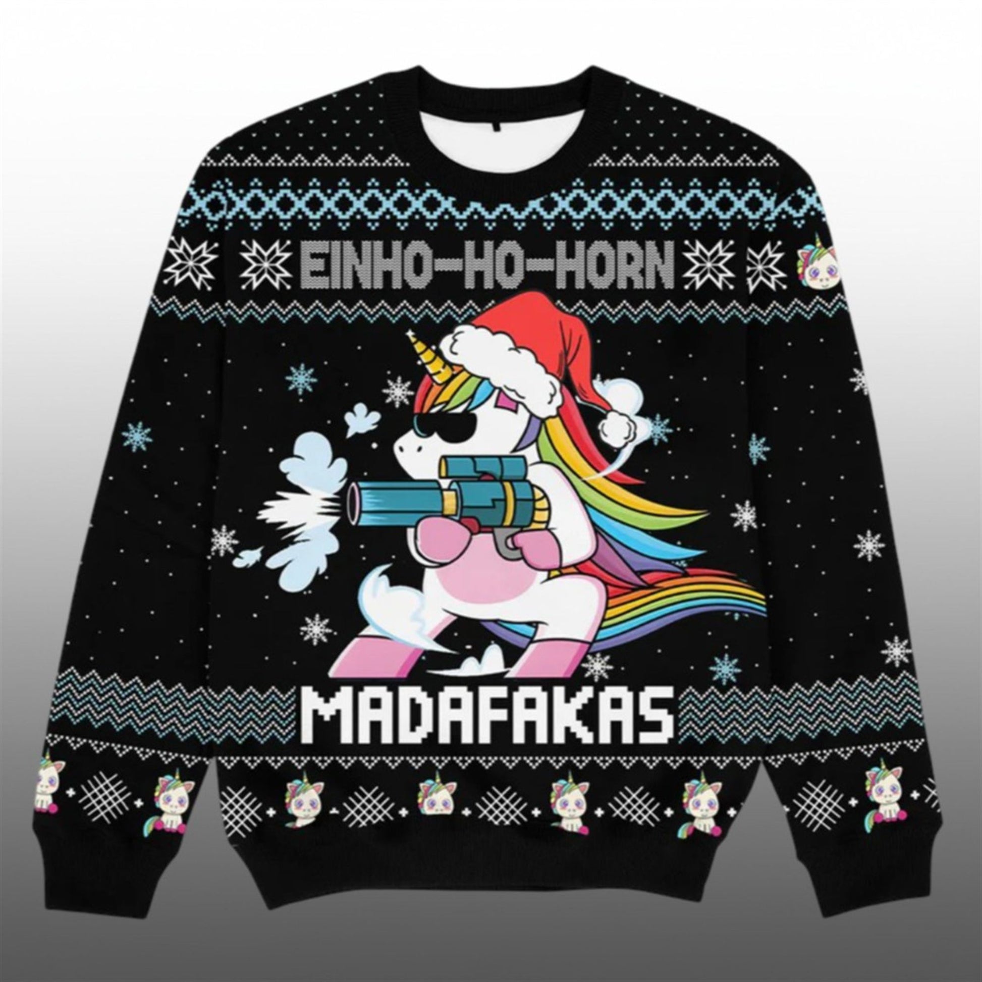 2026 Christmas Einho Ho Horn Madadakas Ugly Sweater - Moonbestprint