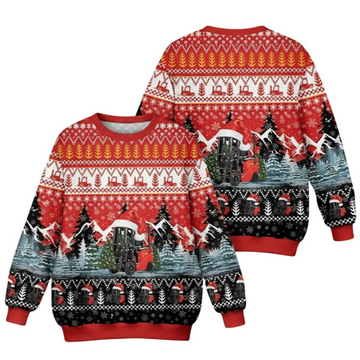 2025 Christmas Electric Forklift Ugly Christmas Sweater – Moonbestprint