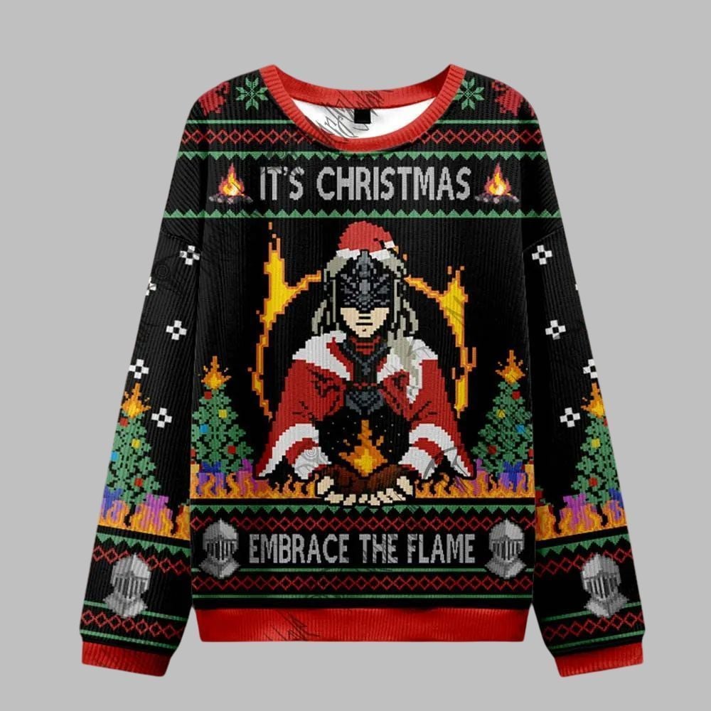 2026 Christmas Embrace the Flame Ugly Christmas Sweater - Moonbestprint
