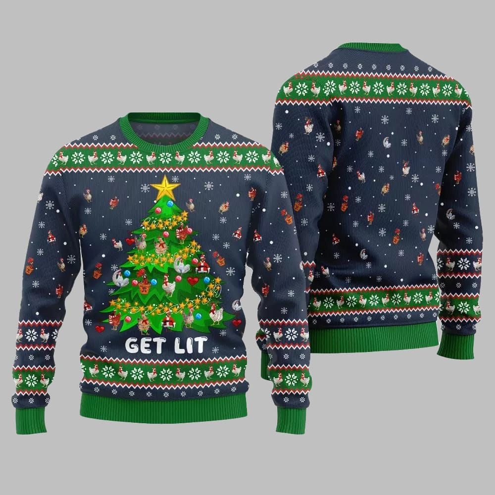 2026 Christmas Epic Chicken Ornament On Christmas Tree Ugly Christmas Sweater - Moonbestprint