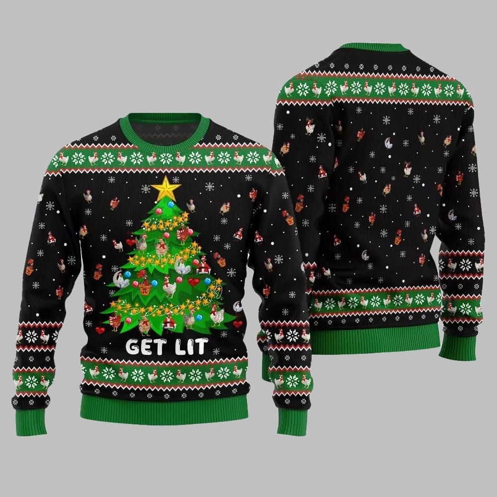 2026 Christmas Epic Chicken Ornament On Christmas Tree Ugly Christmas Sweater - Moonbestprint