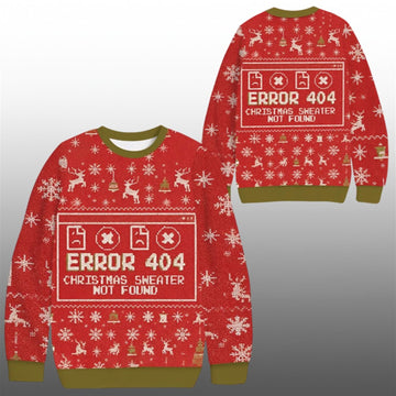 2026 Christmas Error 404 Christmas Sweater Not Found Ugly Sweater - Moonbestprint
