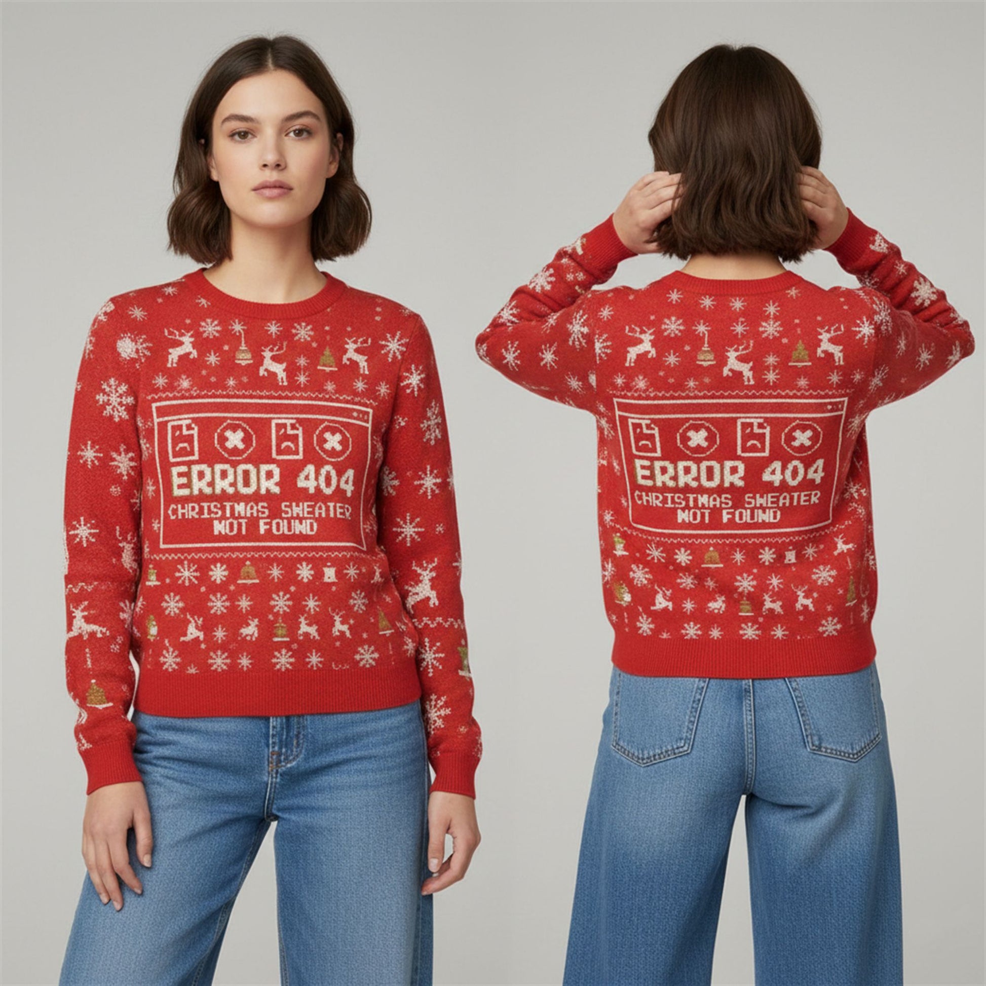 2026 Christmas Error 404 Christmas Sweater Not Found Ugly Sweater - Moonbestprint