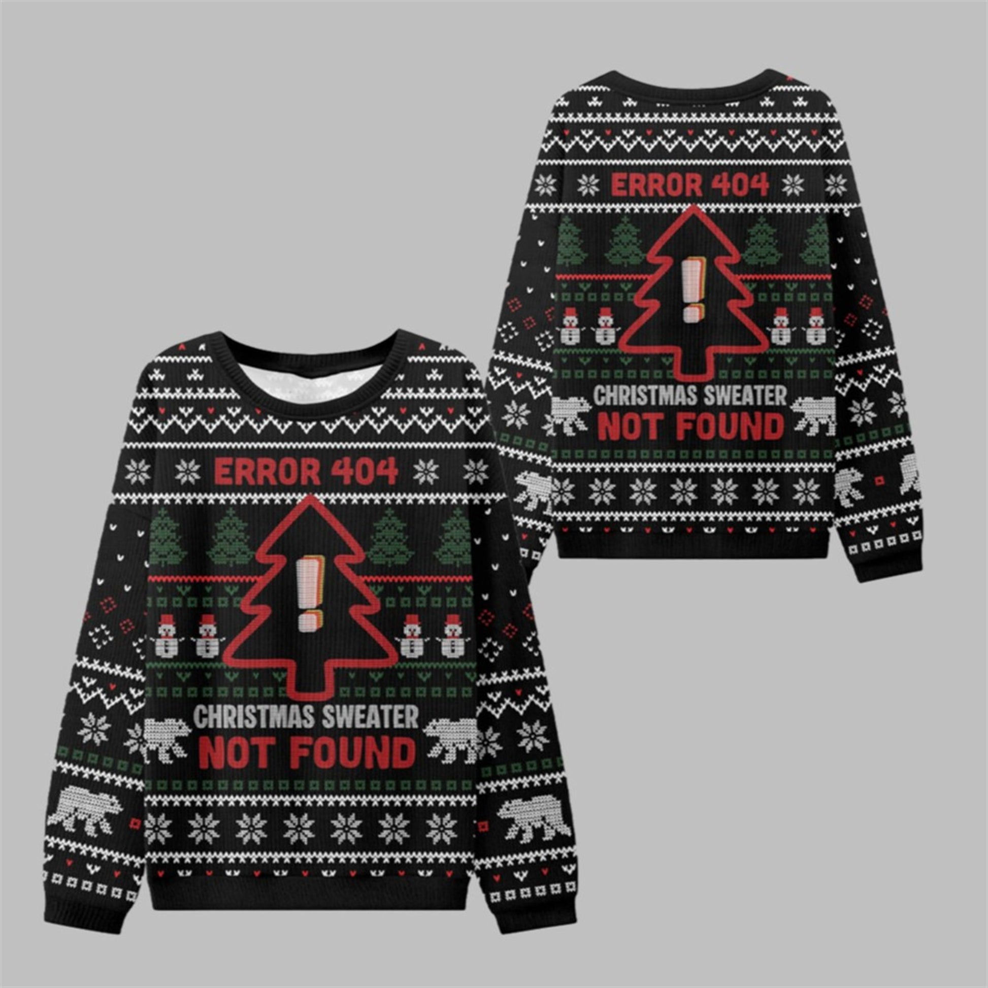 2026 Christmas Error 404 Not Found Ugly Sweater - Moonbestprint