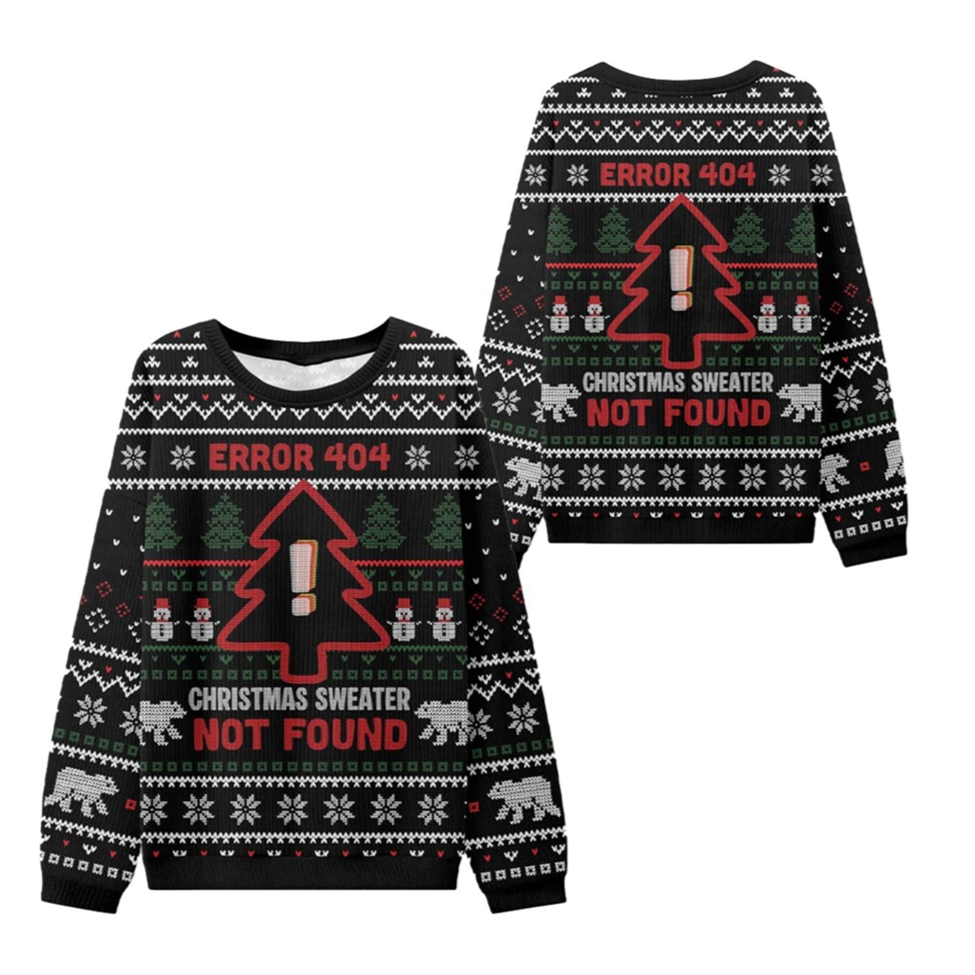 2026 Christmas Error 404 Not Found Ugly Sweater - Moonbestprint