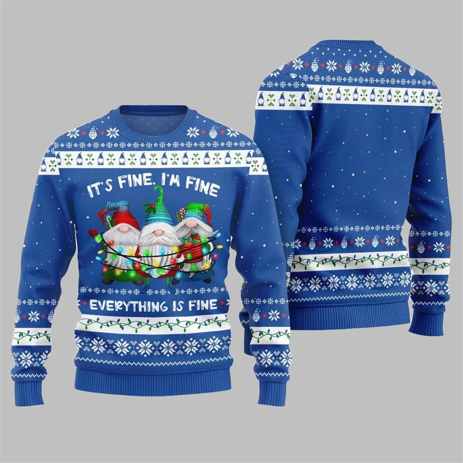 2026 Christmas Everything Is Fine Gnome Ugly Sweater - Moonbestprint