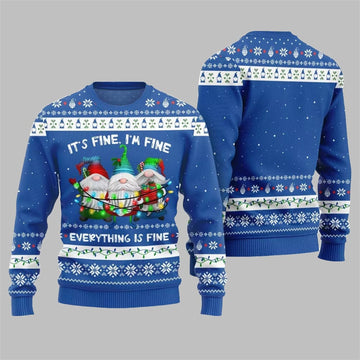 2026 Christmas Everything Is Fine Gnome Ugly Sweater - Moonbestprint