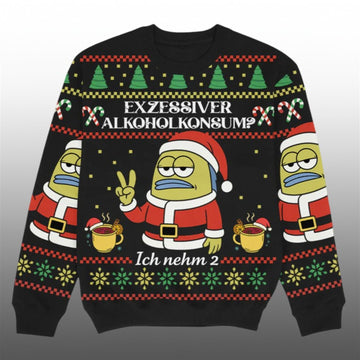 2026 Christmas Exzesiver Alkoholkonsum Ugly Sweater - Moonbestprint