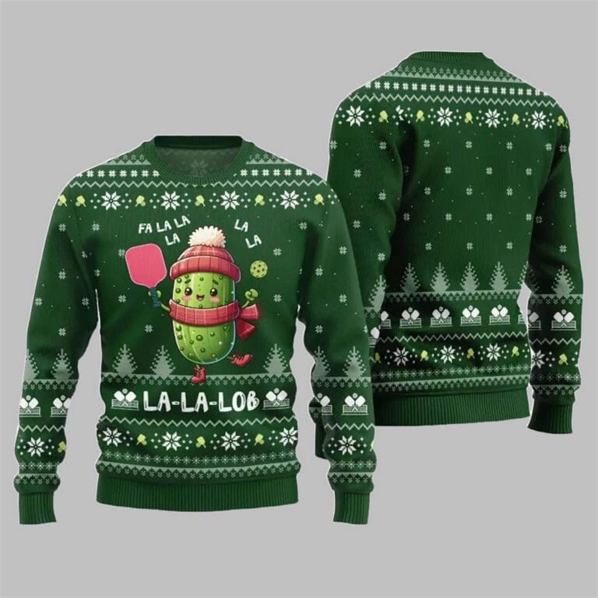 2026 Christmas Fa La Lob Pickleball Ugly Sweater - Moonbestprint