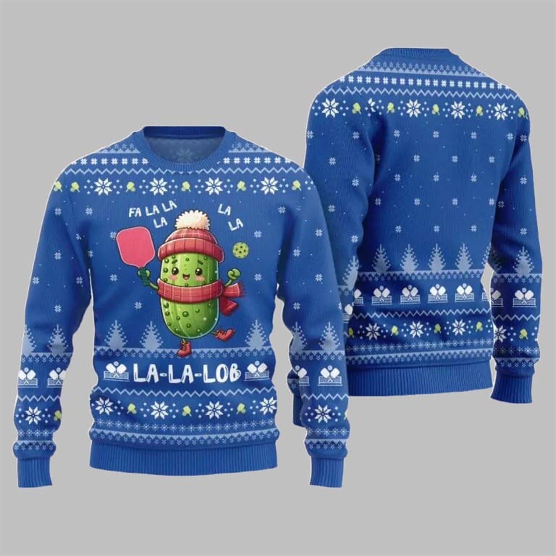 2026 Christmas Fa La Lob Pickleball Ugly Sweater - Moonbestprint