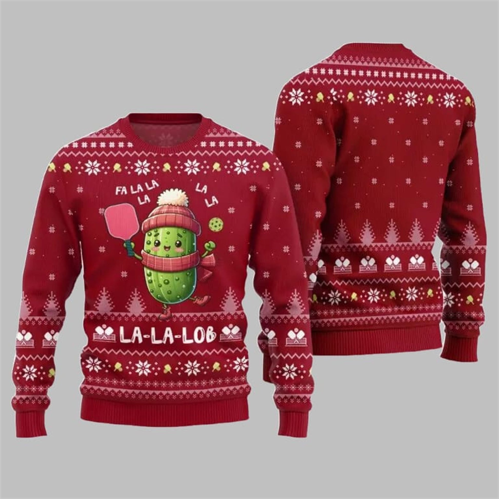2026 Christmas Fa La Lob Pickleball Ugly Sweater - Moonbestprint