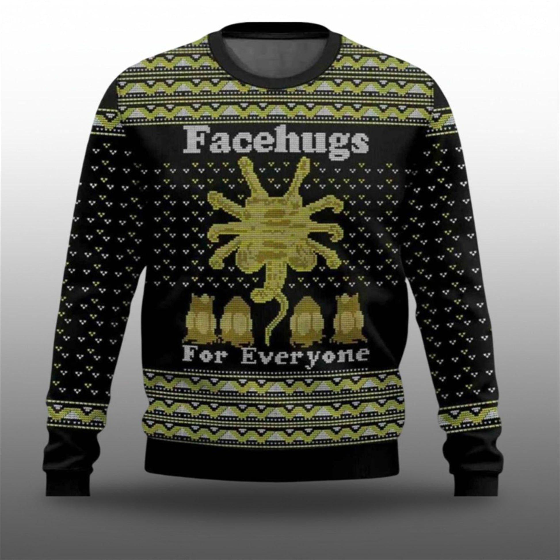 2026 Christmas FaceHugs For Everyone Alien Ugly Sweater - Moonbestprint