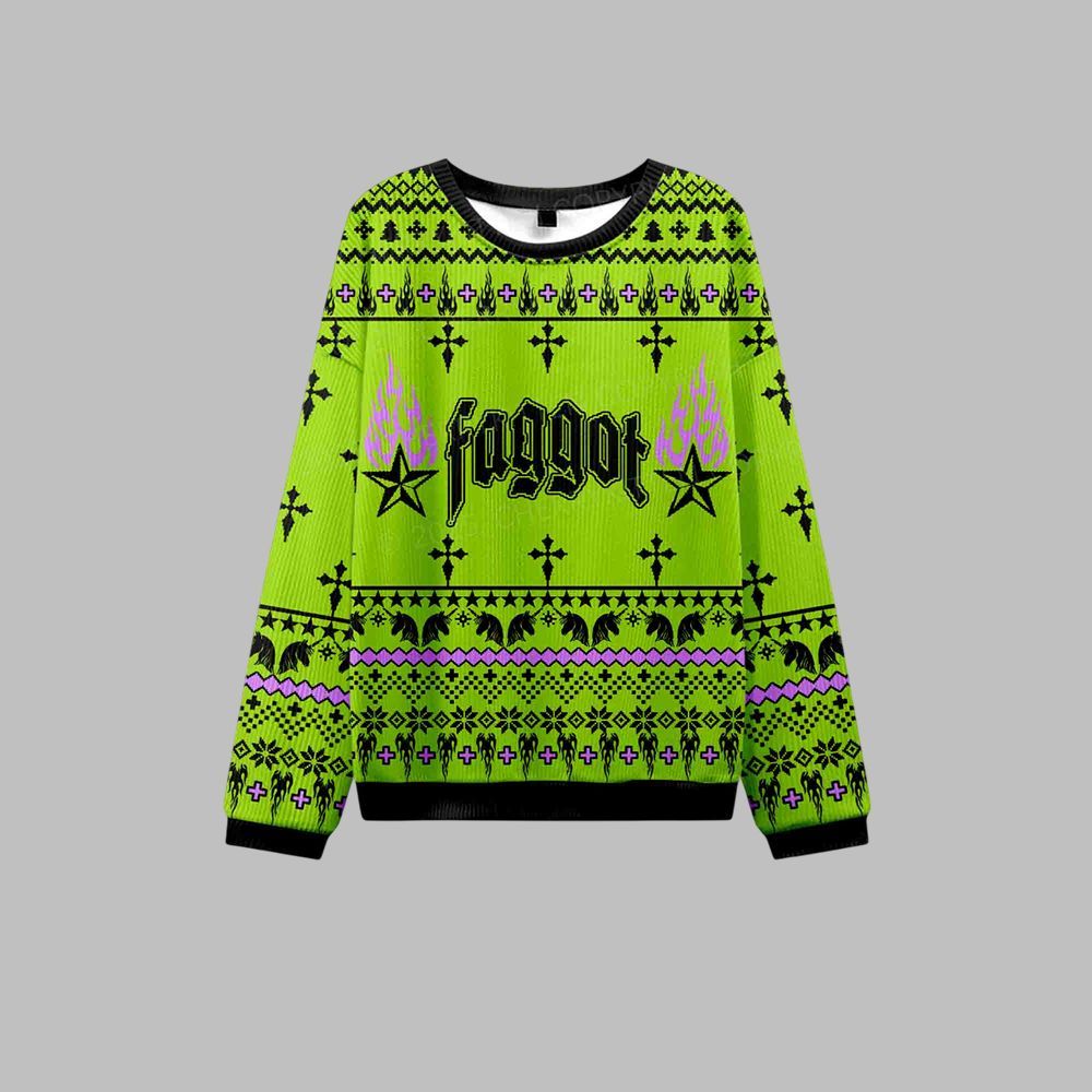 2026 Christmas Faggot Pride Ugly Christmas Sweater - Moonbestprint