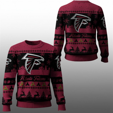 2025 Christmas Falcons Festive Reindeer Tree Ugly Sweater – Moonbestprint