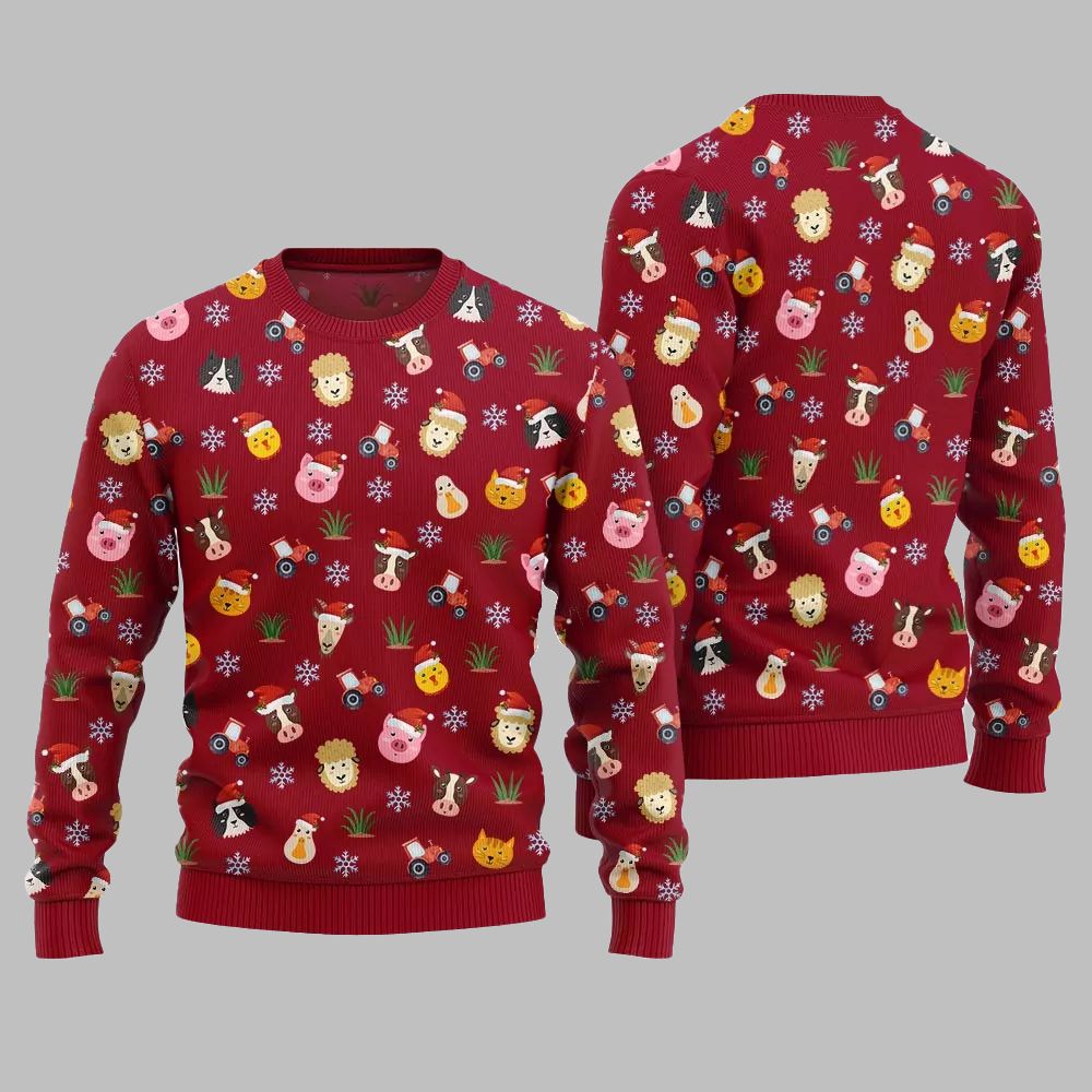 2026 Christmas Farm Animal Cute Ugly Christmas Sweater - Moonbestprint