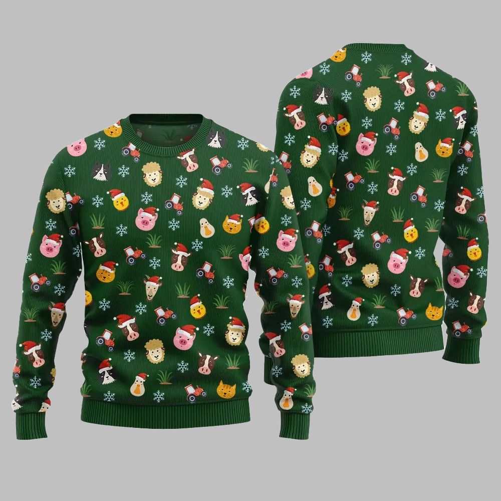 2026 Christmas Farm Animal Cute Ugly Christmas Sweater - Moonbestprint