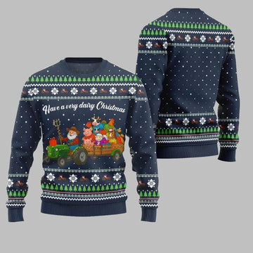 2026 Christmas Farming have A Very Dairy Christmas Ugly Christmas Sweater - Moonbestprint