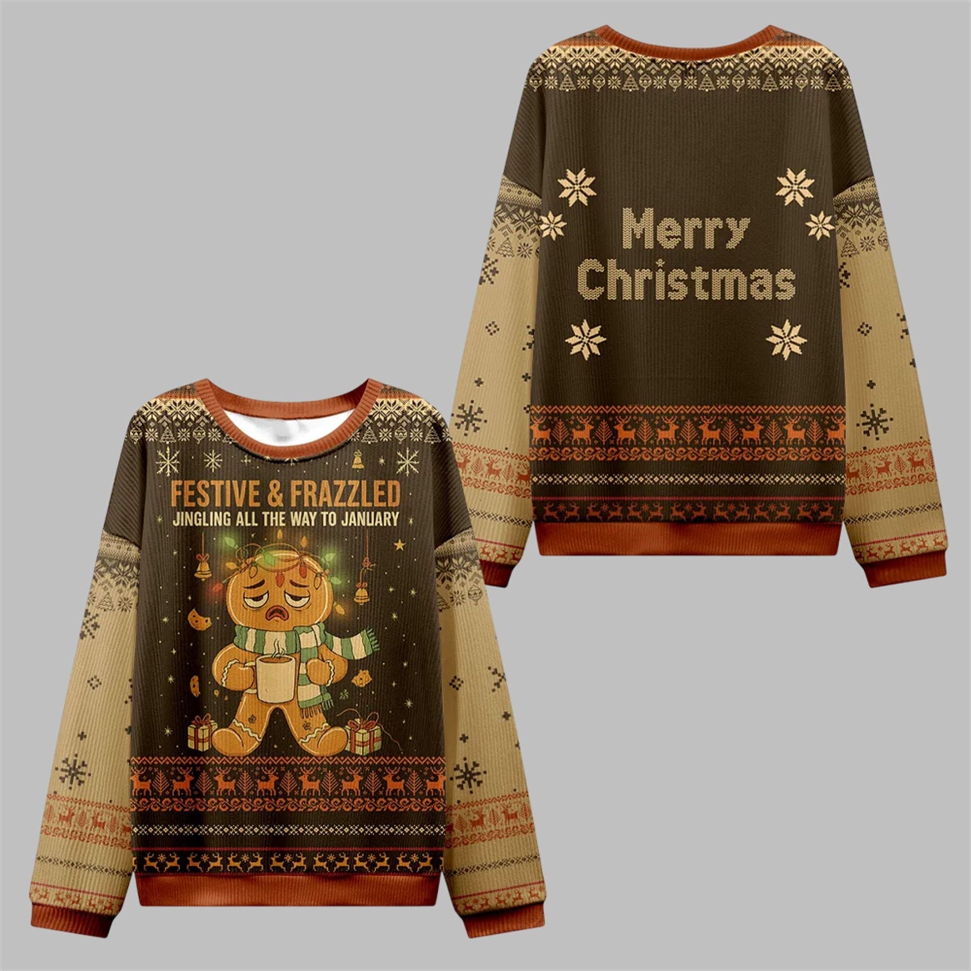 2026 Christmas Festive & Frazzled Ugly Sweater - Moonbestprint