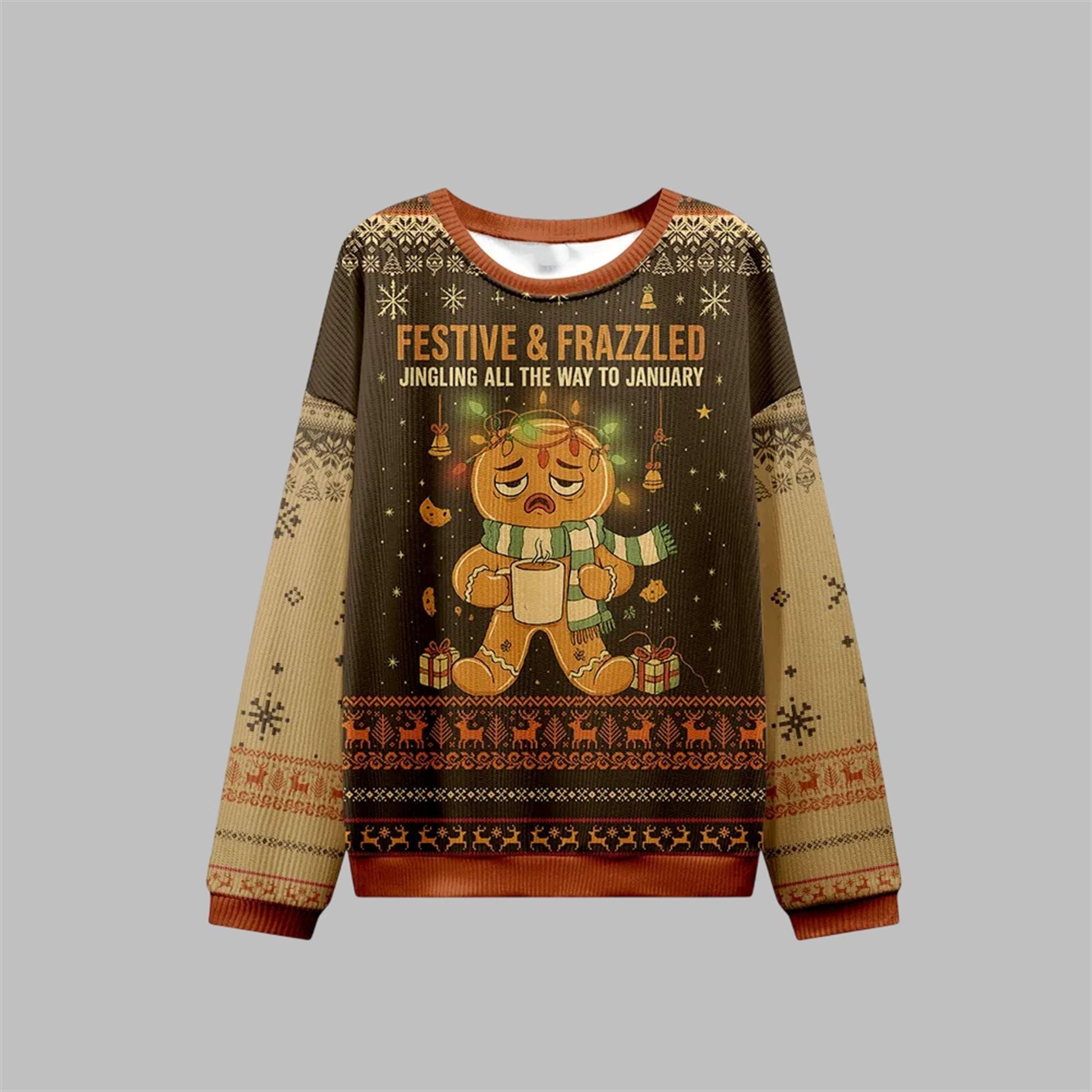 2026 Christmas Festive & Frazzled Ugly Sweater - Moonbestprint