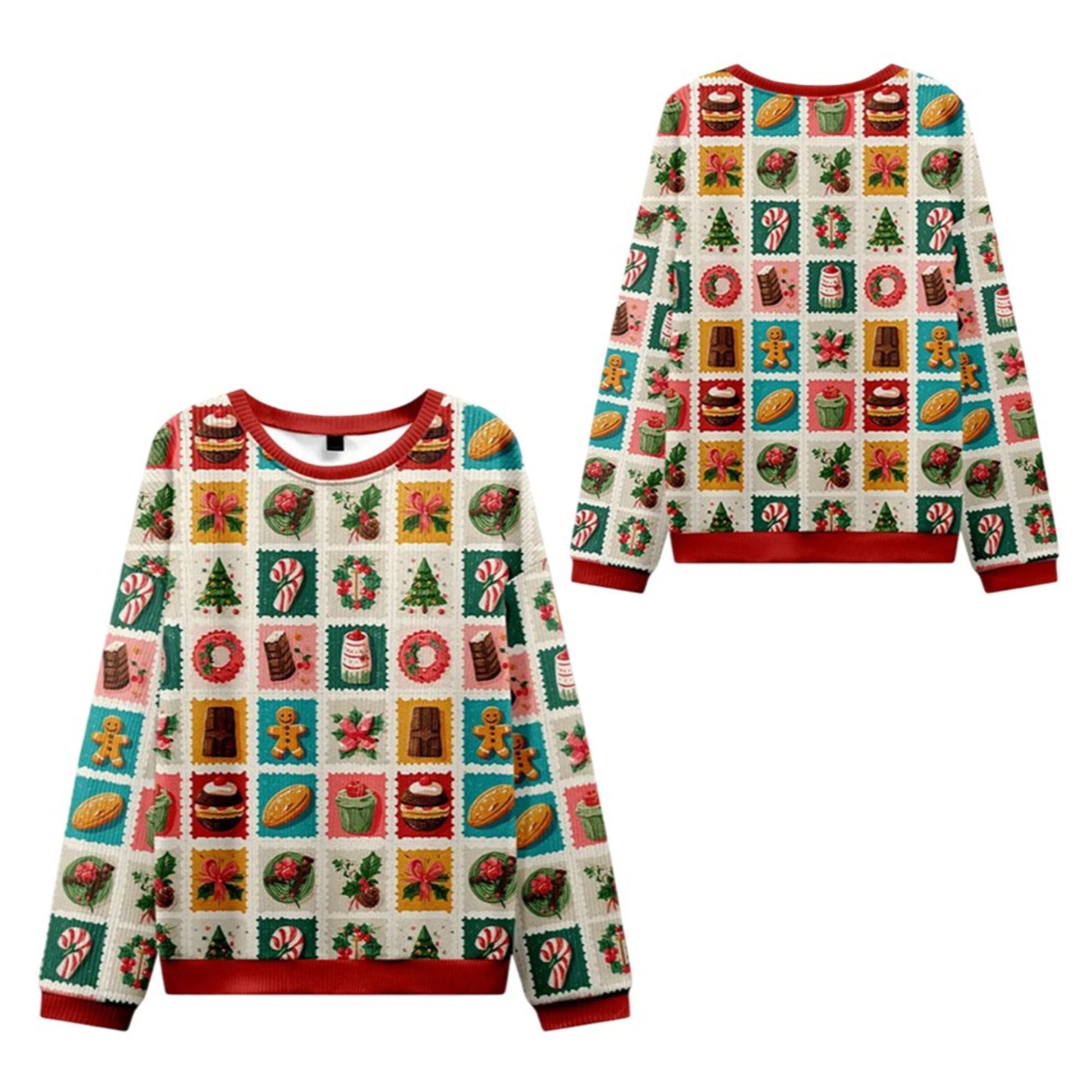 2026 Christmas Festive Treats Patchwork Ugly Sweater - Moonbestprint