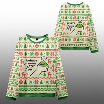 2026 Christmas Focused Samurai Frog Ugly Sweater - Moonbestprint