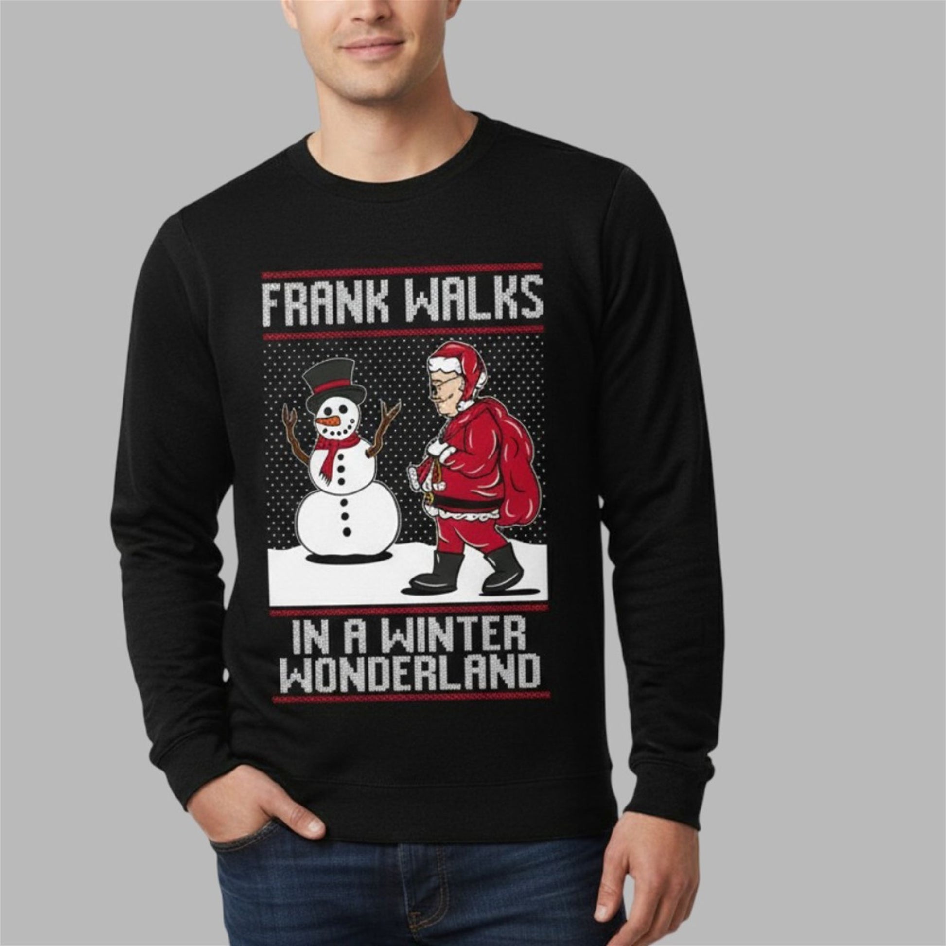 2026 Christmas Frank Walks Wonderland Ugy Sweater - Moonbestprint